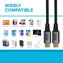 Load image into Gallery viewer, USB-C to USB-C v4.0 40Gbps 8K@60Hz Super Speed Braided Cable - Black, 1.2m