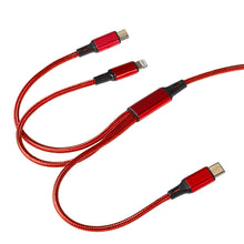 Load image into Gallery viewer, USB-A to 3-in-1 Multi-Charging USB-C / Lightning / Micro USB Braided Cable - 1.2m