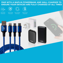 Load image into Gallery viewer, USB-A to 3-in-1 Multi-Charging USB-C / Lightning / Micro USB Braided Cable - 1.2m